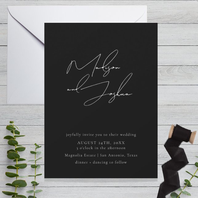 Contemporary Calligraphy Simple Wedding Invitation (Creator Uploaded)