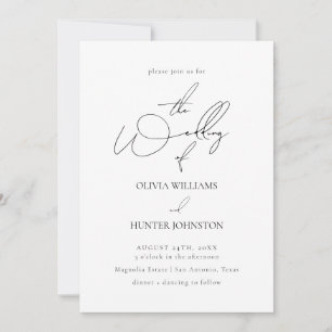 Contemporary Calligraphy Simple Wedding Invitation