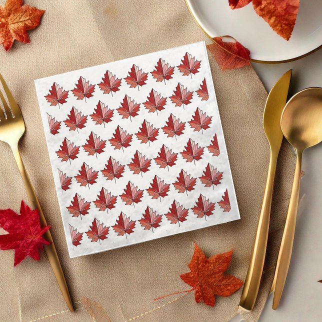 Contemporary Canadian Maple Leaf Pattern ID1071 Napkin (Creator Uploaded)