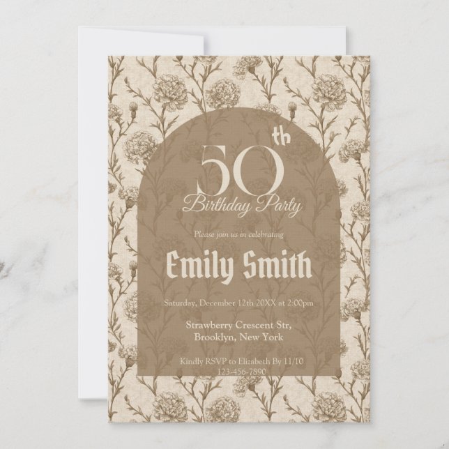 Contemporary Carnation Fantasy Summer Party Invitation (Front)
