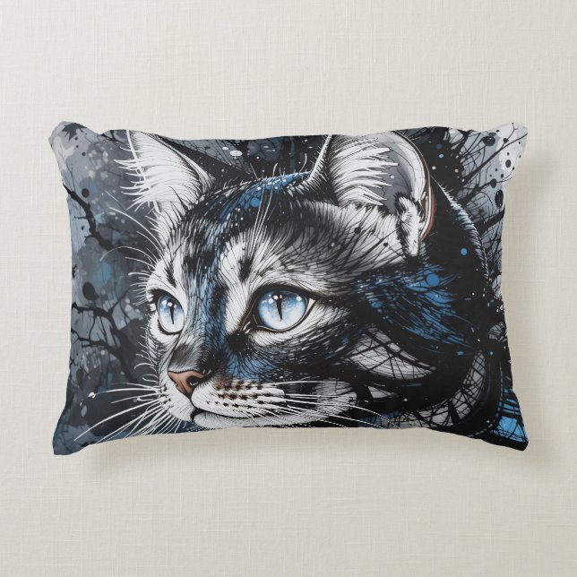 Contemporary Cat Decorative Cushion (Front)