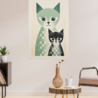 Contemporary Cat Poster 