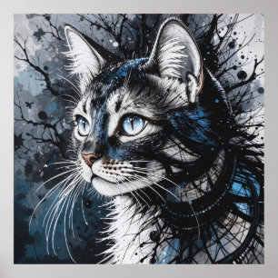 Contemporary Cat Poster