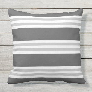 Contemporary Charcoal Grey striped Cushion
