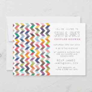 Contemporary Chevron Couples Shower Party Invite