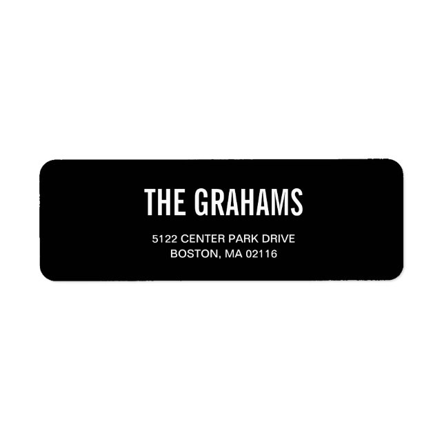 Contemporary Chic Address Labels - Black (Front)