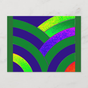 contemporary chic curved chevrons postcard