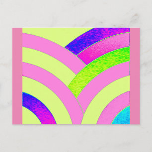 contemporary chic curved chevrons postcard