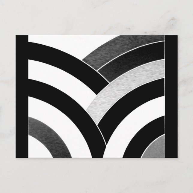 contemporary chic curved chevrons postcard (Front)