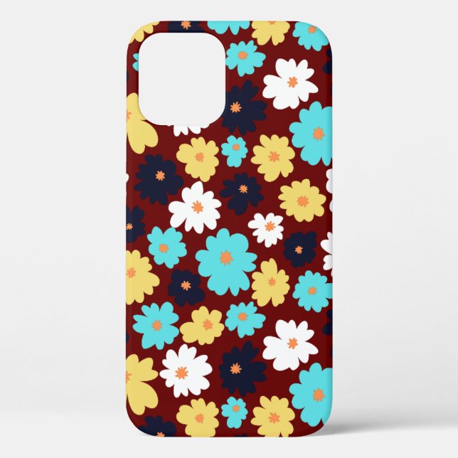  Contemporary Chic Floral iPhone 12  Case (Back)