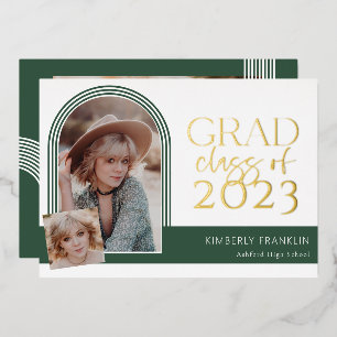 Contemporary Chic Graduation Foil Invitation