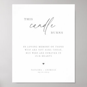 Contemporary Chic Grey Minimalist Memorial Poster
