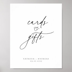 Contemporary Chic Minimalist Cards Gifts Poster