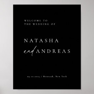 Contemporary Chic Minimalist Wedding Welcome Poster