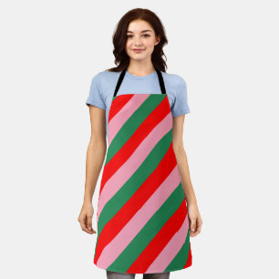 Contemporary Christmas Candy Stripes Apron