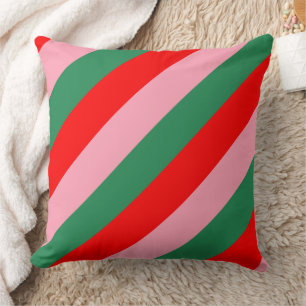 Contemporary Christmas Candy Stripes Cushion