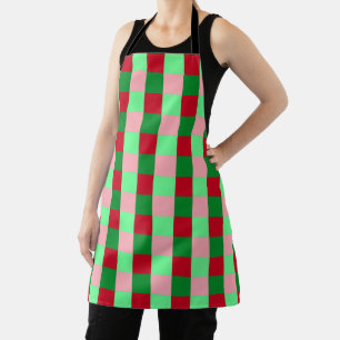 Contemporary Christmas Chequerboard Pattern  Apron