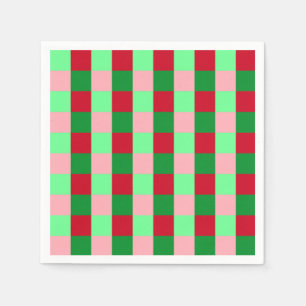 Contemporary Christmas Chequerboard Pattern  Napkin