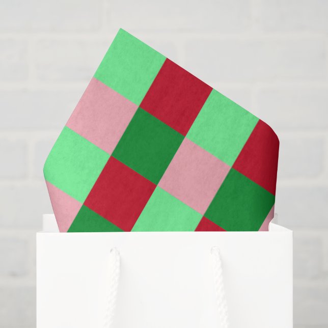 Contemporary Christmas Chequerboard Pattern  Tissue Paper (Gift Bag)