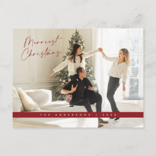  Contemporary Christmas Greeting, Family Photo Postcard