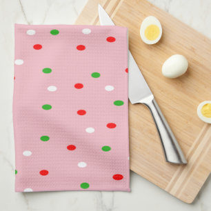 Contemporary Christmas Polka Dots  Tea Towel