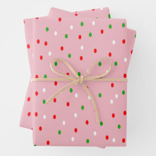 Contemporary Christmas Polka Dots Wrapping Paper Sheet