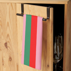 Contemporary Christmas Stripes  Tea Towel