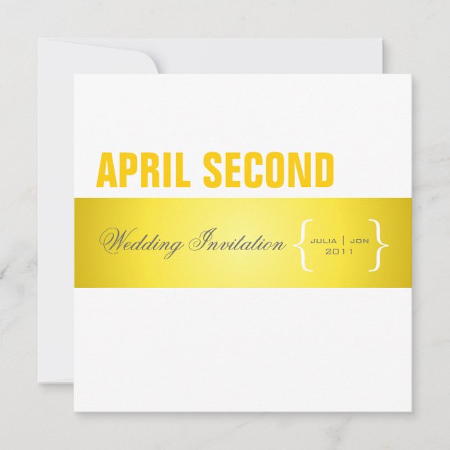 Contemporary + classy/ yellow + white invitation (Front)