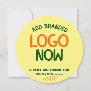 CONTEMPORARY CLEAN PASTEL YELLOW FASHION CIRCLE THANK YOU CARD