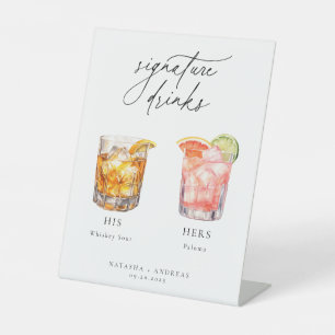 Contemporary Cocktails Signature Drinks Pedestal Sign