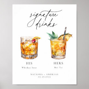 Contemporary Cocktails Signature Drinks Poster