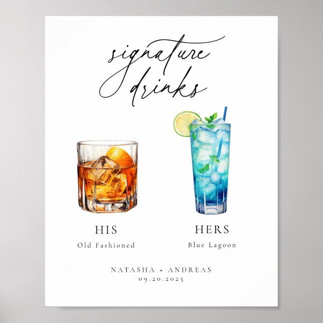 Contemporary Cocktails Signature Drinks Poster (Front)