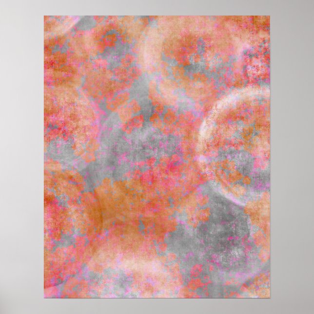 Contemporary Colorful Abstract Textured Circles Poster (Front)