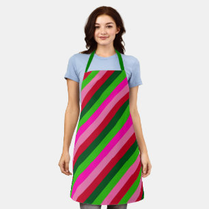 Contemporary Colors Christmas Stripes  Apron