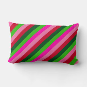 Contemporary Colors Christmas Stripes Lumbar Cushion