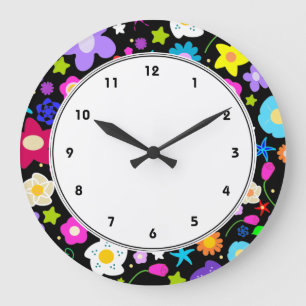 Contemporary Colourful Floral wall clock