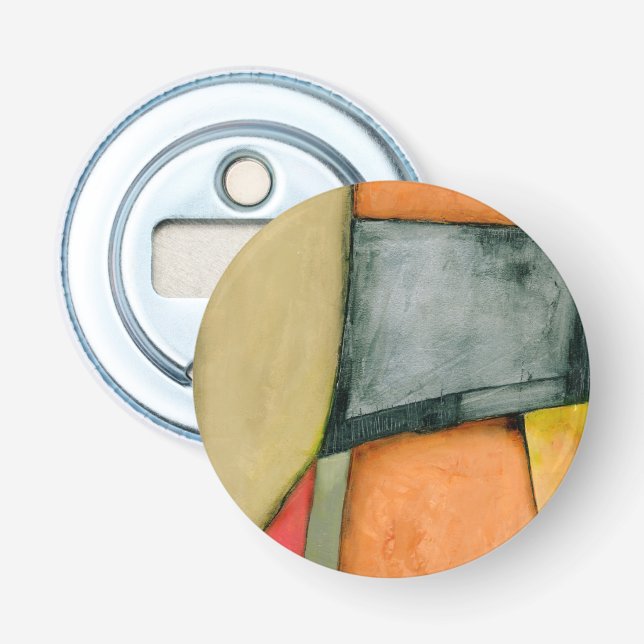 Contemporary Colourful Geometric Shapes Bottle Opener (Front)