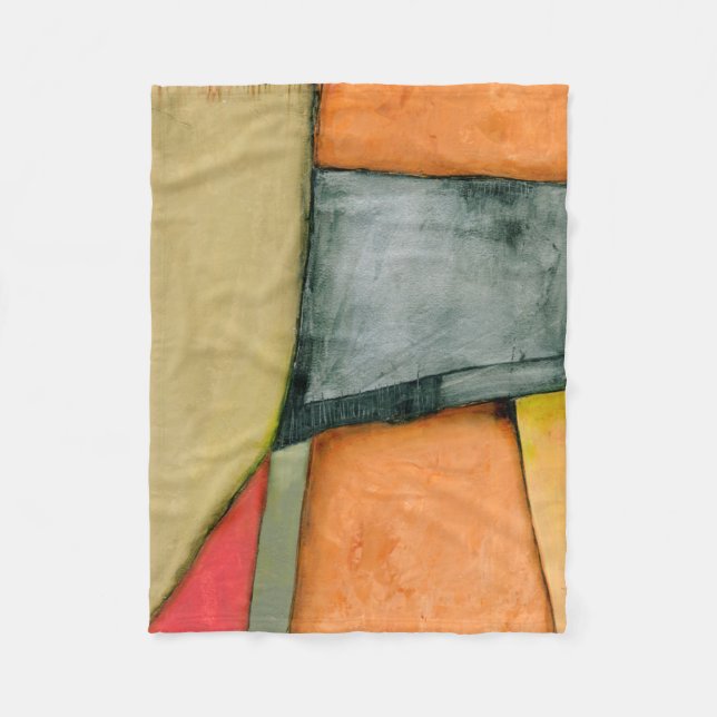 Contemporary Colourful Geometric Shapes Fleece Blanket (Front)