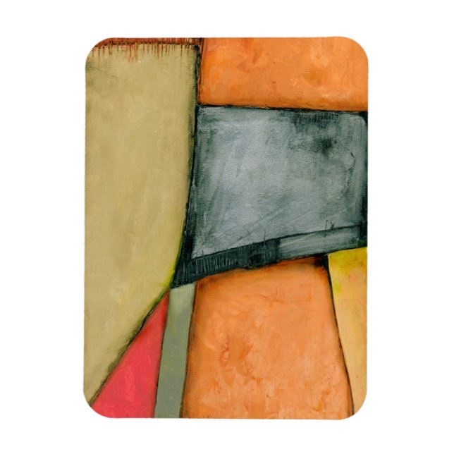 Contemporary Colourful Geometric Shapes Magnet (Vertical)