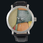 Contemporary Colourful Geometric Shapes Watch<br><div class="desc">This contemporary painting by Jennifer Goldberger is full of colourful geometric shapes. The style of the work makes it look like it was woven together from different bits of cloth. Order your copy of this piece today!</div>