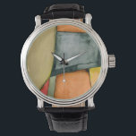 Contemporary Colourful Geometric Shapes Watch<br><div class="desc">This contemporary painting by Jennifer Goldberger is full of colourful geometric shapes. The style of the work makes it look like it was woven together from different bits of cloth. Order your copy of this piece today!</div>