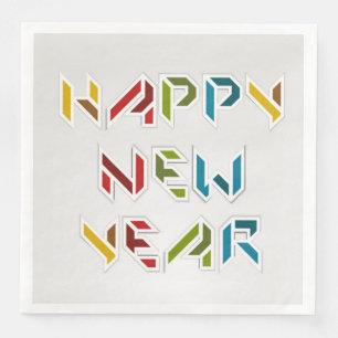 Contemporary, Colourful New Years Eve Napkins
