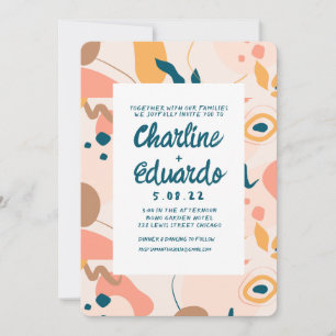 Contemporary Colourful Pastel ModernWedding  Invitation