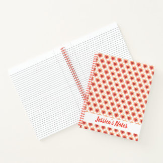 Contemporary Coral Floral Name Notebook