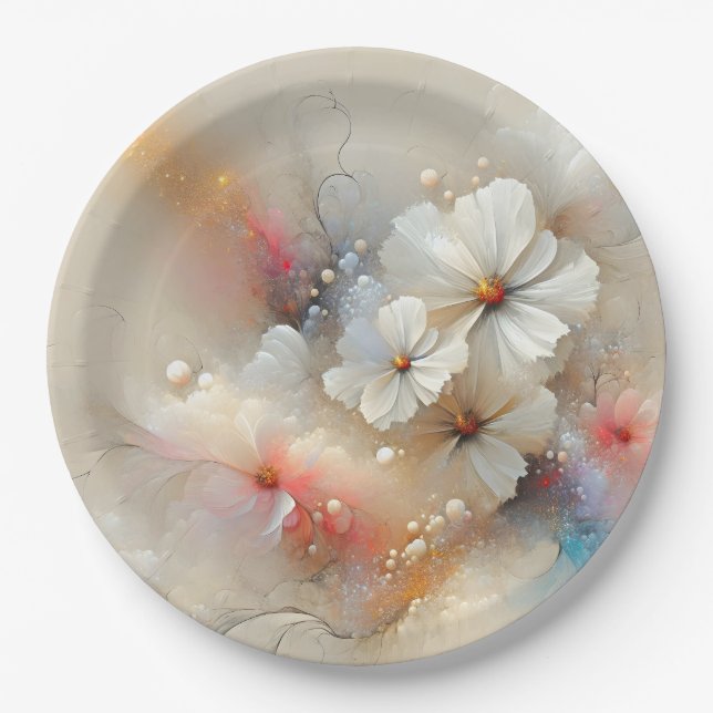 Contemporary Cosmos Abstract Design Paper Plate (Front)