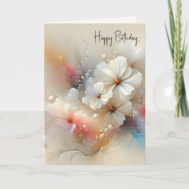 Contemporary Cosmos Happy Birthday Card (Front)