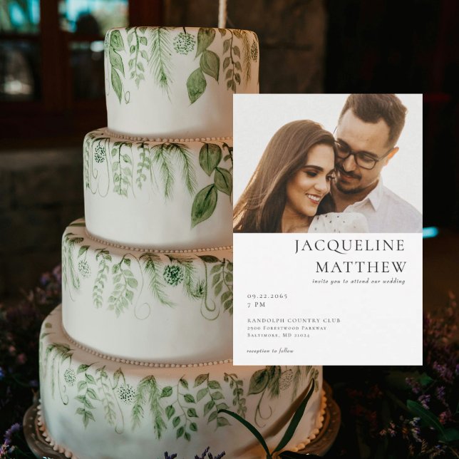 Contemporary Couple Photo QR Code Wedding Invitation (Creator Uploaded)