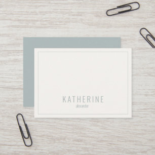 Contemporary Cream &  Seafoam Simple Business Card