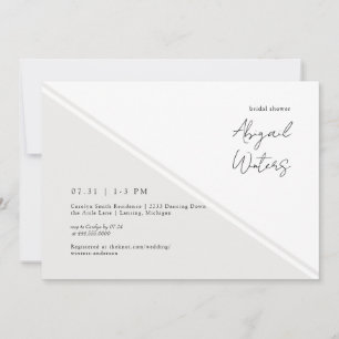Contemporary Cream Simplicity Bridal Shower Invitation