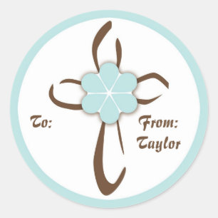 Contemporary Cross Classic Round Sticker